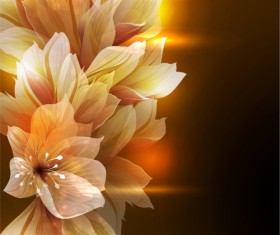Fantasy flowers shiny vector background 05