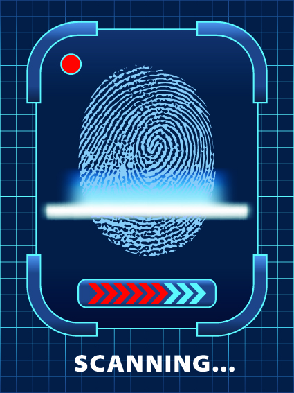Fingerprint scanning design vector material
