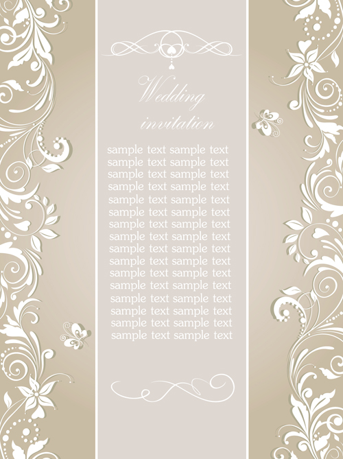 Floral wedding invitation card elegant design
