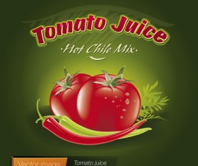 Fresh tomato retro style poster vector material 01