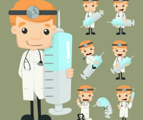 Funny doctor character vectors graphics 01