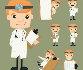 Funny doctor character vectors graphics 02
