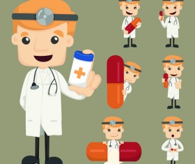 Funny doctor character vectors graphics 04
