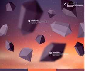 Geometric polygonal objects vector background 01