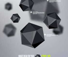 Geometric polygonal objects vector background 04