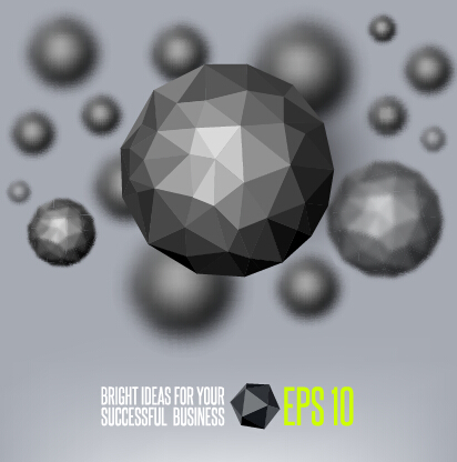 Geometric polygonal objects vector background 05