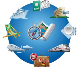 Global Travel elements creative design vector