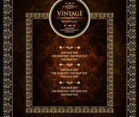 Golden frames vintage background art vector