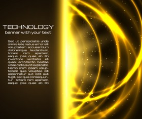 Golden glow tech background vector material