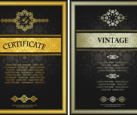 Golden template certificate design vector 03