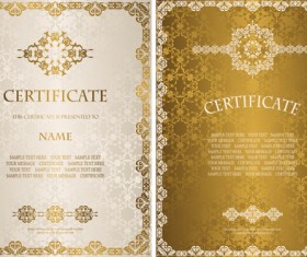 Golden template certificate design vector 04