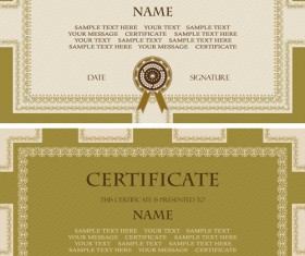Golden template certificate design vector 05