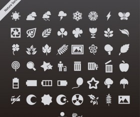 Gray nature series vector icons