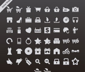 Gray online shopping series vector icons
