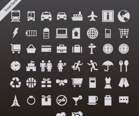 Gray travel series vector icons