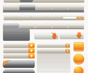 Gray website navigation buttons creative vector