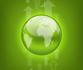 Green Earth with arrow background vector