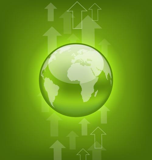 Green Earth with arrow background vector