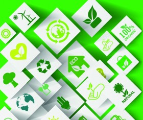 Green ecology concept paper vector material 01