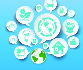 Green ecology concept paper vector material 02