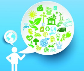 Green ecology concept paper vector material 03