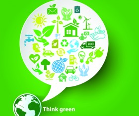 Green ecology concept paper vector material 05