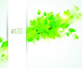 Green leaves with grunge background graphics vector 02