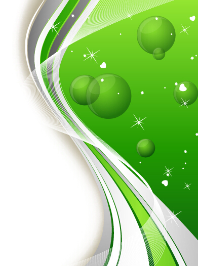 Green sphere and abstract shiny background vector