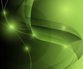 Green wave object shiny background vector