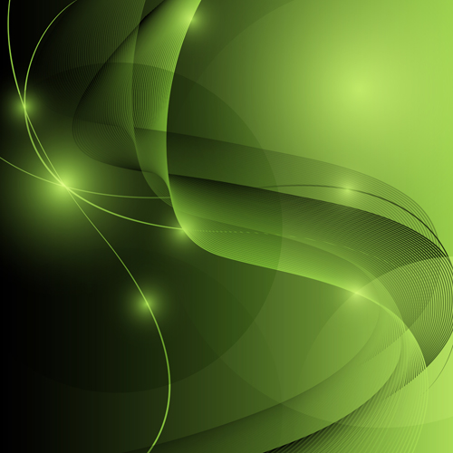 Green wave object shiny background vector