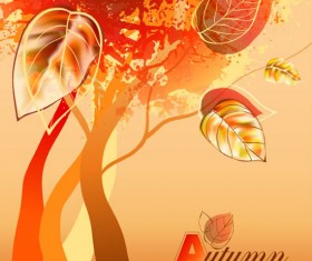 Grunge background autumn style vector 01