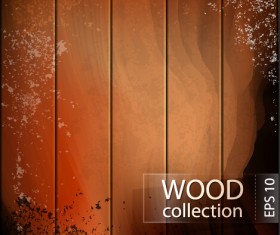 Grunge wooden board vector background set 02