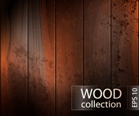 Grunge wooden board vector background set 03