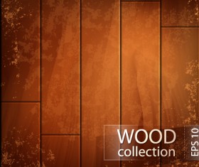 Grunge wooden board vector background set 05
