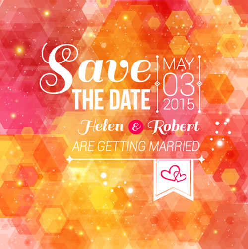 Halation wedding invitation background vector 01