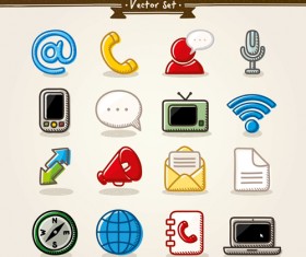 Hand drawn communication vector icons