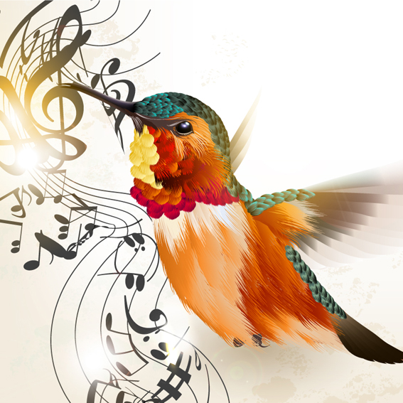 Hand drawn hummingbird vector material 01 free download