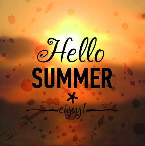 Hello summer blurred background 01 vector