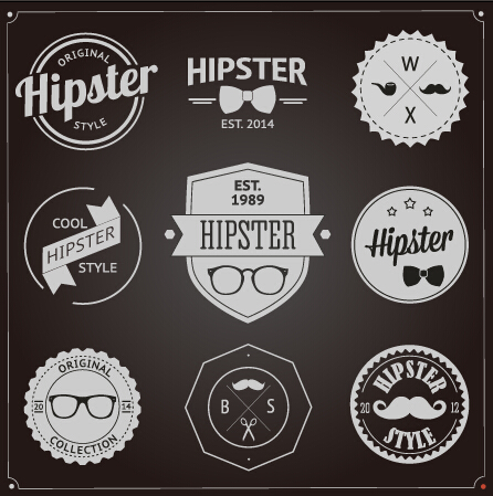 Hipster style badges and labels vector graphics 01