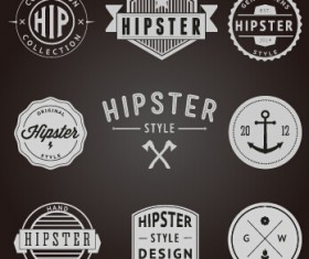 Hipster style badges and labels vector graphics 02