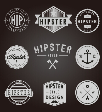 Hipster style badges and labels vector graphics 02
