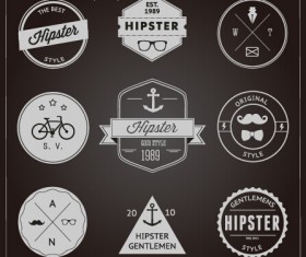 Hipster style badges and labels vector graphics 03
