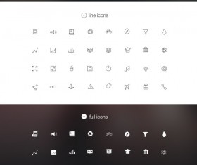 IOS 7 style line icons psd