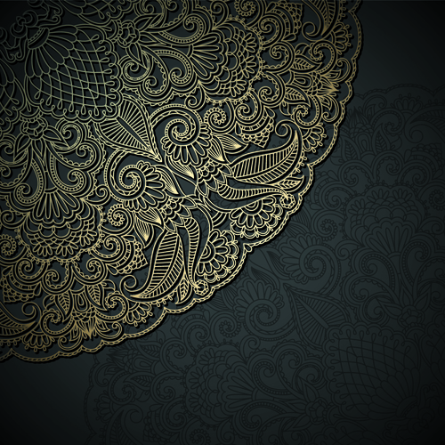 Lace decorative pattern vector background 02