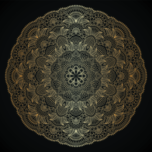Lace decorative pattern vector background 04