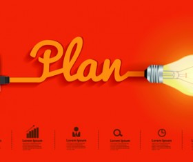 Light bulb business idea vector template 01