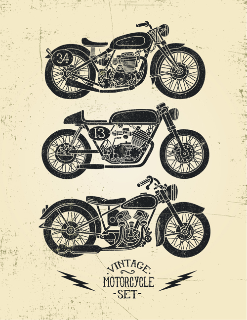 Motorcycle retro posters creative vector graphics 02