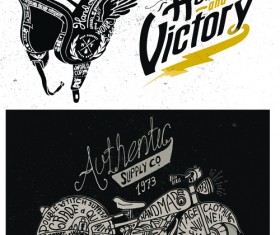 Motorcycle retro posters creative vector graphics 04