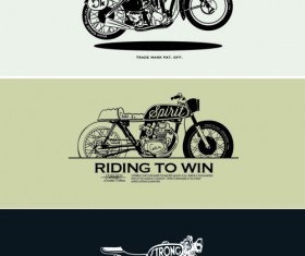 Motorcycle retro posters creative vector graphics 06