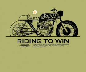 Motorcycle retro posters creative vector graphics 08